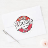 グラナダスペインヴィンテージスタイルロゴ ラウンドシール (封筒)