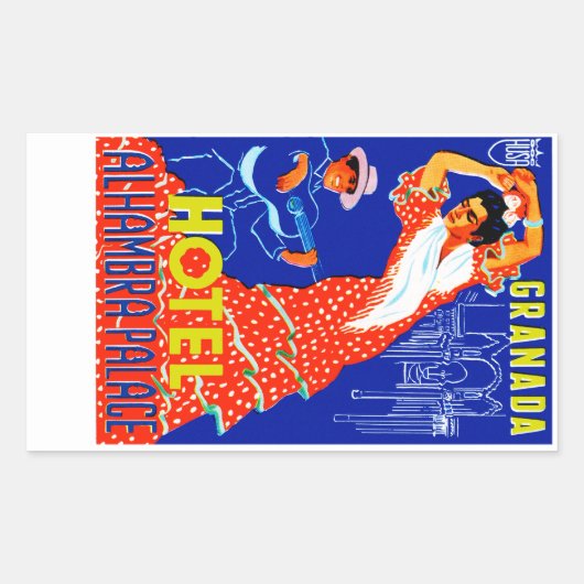 グラナダホテルアルハンブラパレス 長方形シール (正面)