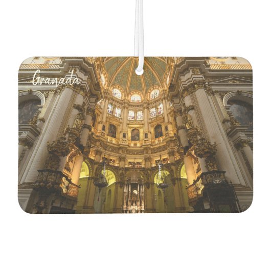 グラナダ大聖堂とアルハンブラ – スペイ実在ン カーエアーフレッシュナー (正面)