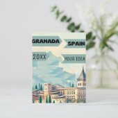 グラナダ旅行の印刷可能なポスター - スペイン旅行のポジティブ ポストカード (スタンド正面)