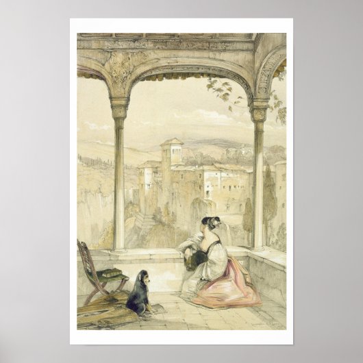 グラナダ（アルハンブラ）、プレート9 「Sketches of Spai」 ポスター (正面)