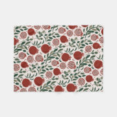 グラナダ:ザクロのパターン フリースブランケット (正面(横))