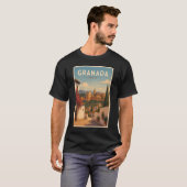 グラナダ スペイン アルハンブラ イラスト 旅行アート Tシャツ (正面フル)