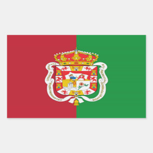 グラナダ(スペイン)都市旗 長方形シール