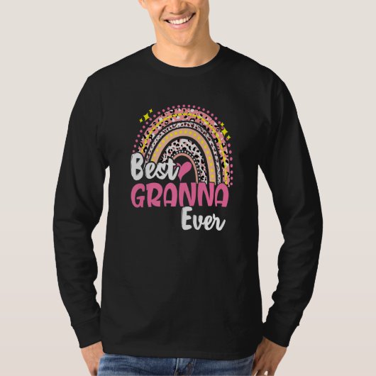 グラナ最高のエバおもしろいンピンクヒョウ虹の母 Tシャツ (正面)