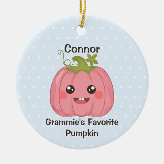 グラニーお気に入りのズパンプキカスタムン孫名 セラミックオーナメント (正面)