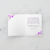 グラニーかわいらしパープルピンク誕生日 カード (内部)