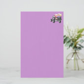 グラニーが黒いピックアップトラックの文房具に乗る 便箋 (スタンド正面)