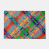 グラニーの交錯した赤い帯、織物の側面 ドアマット (正面)