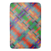 グラニーの交錯した赤い帯、織物の側面 バスマット (正面縦)