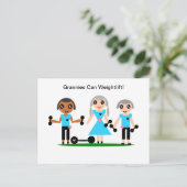 グラニーは重量挙げできる ポストカード (スタンド正面)