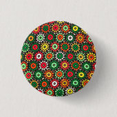 グラニーカラフルサークルクロシェ模様 缶バッジ (正面)