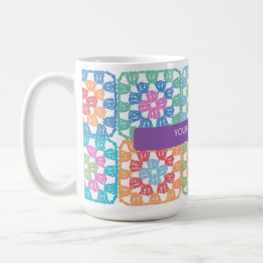 グラニースクウェアズクロチェットマグ コーヒーマグカップ (左)