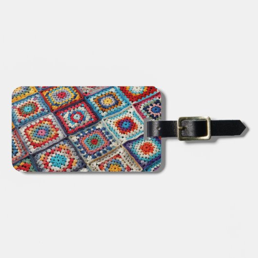 グラニースクエアクロシェットキルト ラゲッジタグ (正面横)