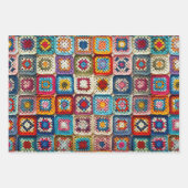 グラニースクエアクロシェットキルト ラッピングペーパーシート (正面3)