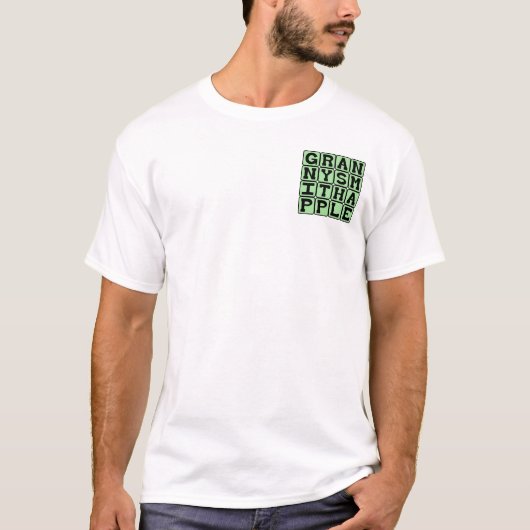 グラニースミスアップル、色と果物 Tシャツ (正面)