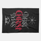 グラニーニット宗教的に醜いメリークリスマスセーター キッチンタオル (横)