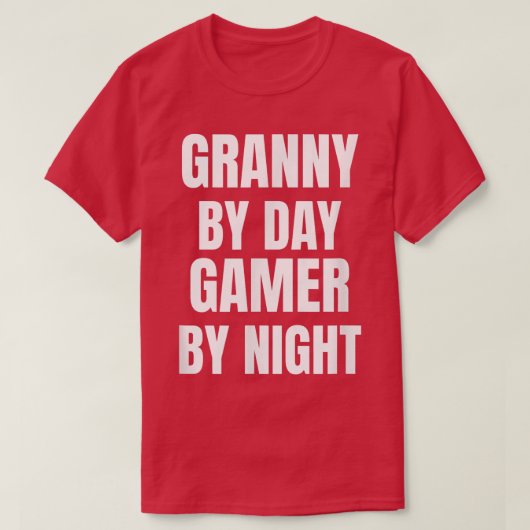 グラニーバイデイゲーマーバイナイト Tシャツ (デザイン正面)