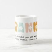 グラニーパーソナライズされたフローラパステルカラーズグランマ コーヒーマグカップ (中央)