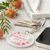 グラニー最高のエバーウォーター色フローラリース キーホルダー (正面右)