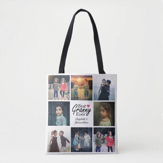 グラニー最高のエバーフォトコラージュハートおばあちゃんギフト トートバッグ (正面)