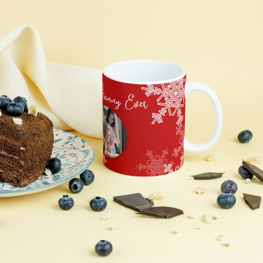 グラニー最高のエバーレッドスノーフレークスミニマル文字 コーヒーマグカップ