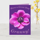 グラニー用はっきりした明るくフローラ誕生日カード カード (黄色い花)