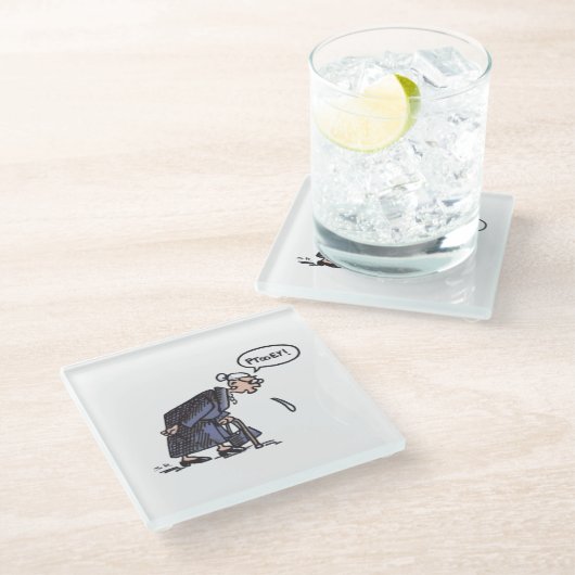 グラニー・スピッティング白ガラスのコースター ガラスコースター (アングル)