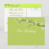 グラニー・スミス りんごの花 Save the Date/DIY デザイン 案内ポストカード (正面/裏面)