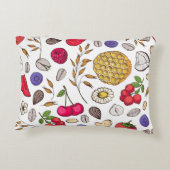 グラノーラ、ムースリのシームレスパターン。薄片の手 アクセントクッション (裏面)