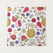 グラノーラ、ムースリのシームレスパターン。薄片の手 タペストリー (正面(横))