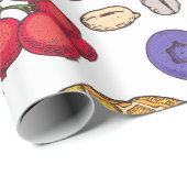 グラノーラ、ムースリのシームレスパターン。薄片の手 ラッピングペーパー (ロールコーナー)