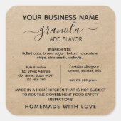 グラノ素朴ラコテージ法食品ラベルのシール スクエアシール (正面)