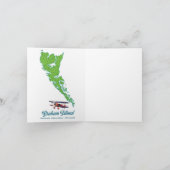 グラハムアイランドブリティッシュコロンビアの地図 ノートカード (内部)