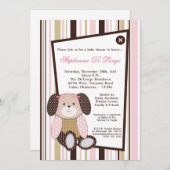 グラハムクラッカーガールピンクベビーシャワー招待状 招待状 (正面/裏面)