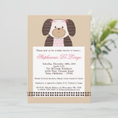 グラハムクラッカーガールピンクベビーシャワー招待状 招待状 (スタンド正面)