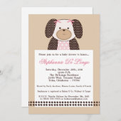 グラハムクラッカーガールピンクベビーシャワー招待状 招待状 (正面/裏面)