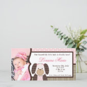 グラハムクラッカーガールピンク写真誕生のお知らせ 案内状 (スタンド正面)