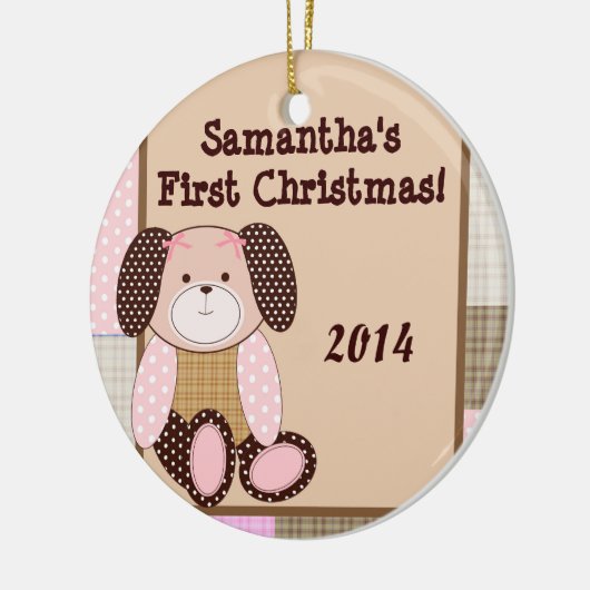 グラハムクラッカーズガールパーソナライズされたネームオーナメント セラミックオーナメント (左)