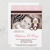 グラハムクラッカーズガールピンクドッグ誕生日招待状 招待状 (正面/裏面)