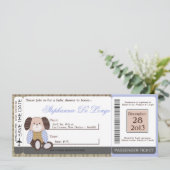 グラハムクラッカーズボーイブルーベビーシャワー招待状 招待状 (スタンド正面)