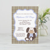 グラハムクラッカーズボーイブルーベビーシャワー招待状 招待状 (スタンド正面)