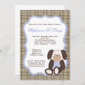 グラハムクラッカーズボーイブルーベビーシャワー招待状 招待状 (正面/裏面)