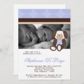 グラハムクラッカーズボーブルードッグ誕生日招待状 招待状 (正面/裏面)