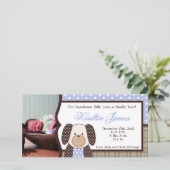 グラハムクラッカー少年ブルー写真誕生のお知らせ 案内状 (スタンド正面)