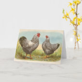 グラハム – シルバーレースのワインドット鶏 カード (黄色い花)