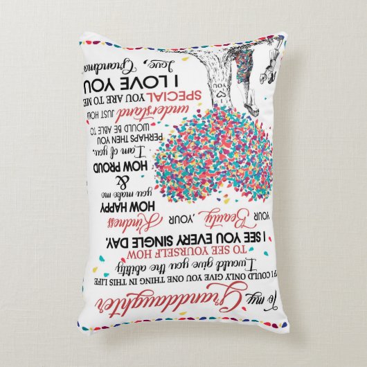 グラパーソナライズされたンから孫娘への手紙 アクセントクッション (正面(垂直))