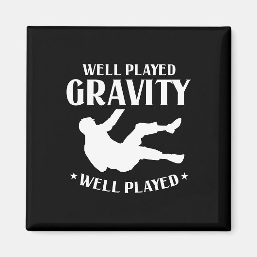 グラビ遊ティおもしろいスリップまたは滑ることとグランドBrの秋 マグネット (正面)