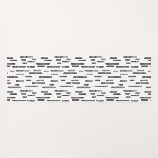 グラファイトと白インクの丸い線パターン ヨガマット (裏面(横))