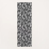 グラファイトと白インクの丸い線パターン ヨガマット (正面)